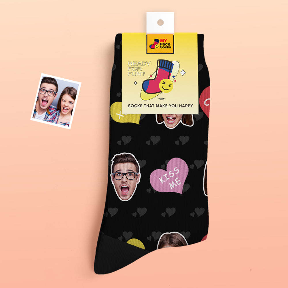 Calcetines Gruesos Personalizados Con Foto Regalos De San Valentín Calcetines Cálidos Calcetines Con Cara De Cutie - MyFaceSocksMX