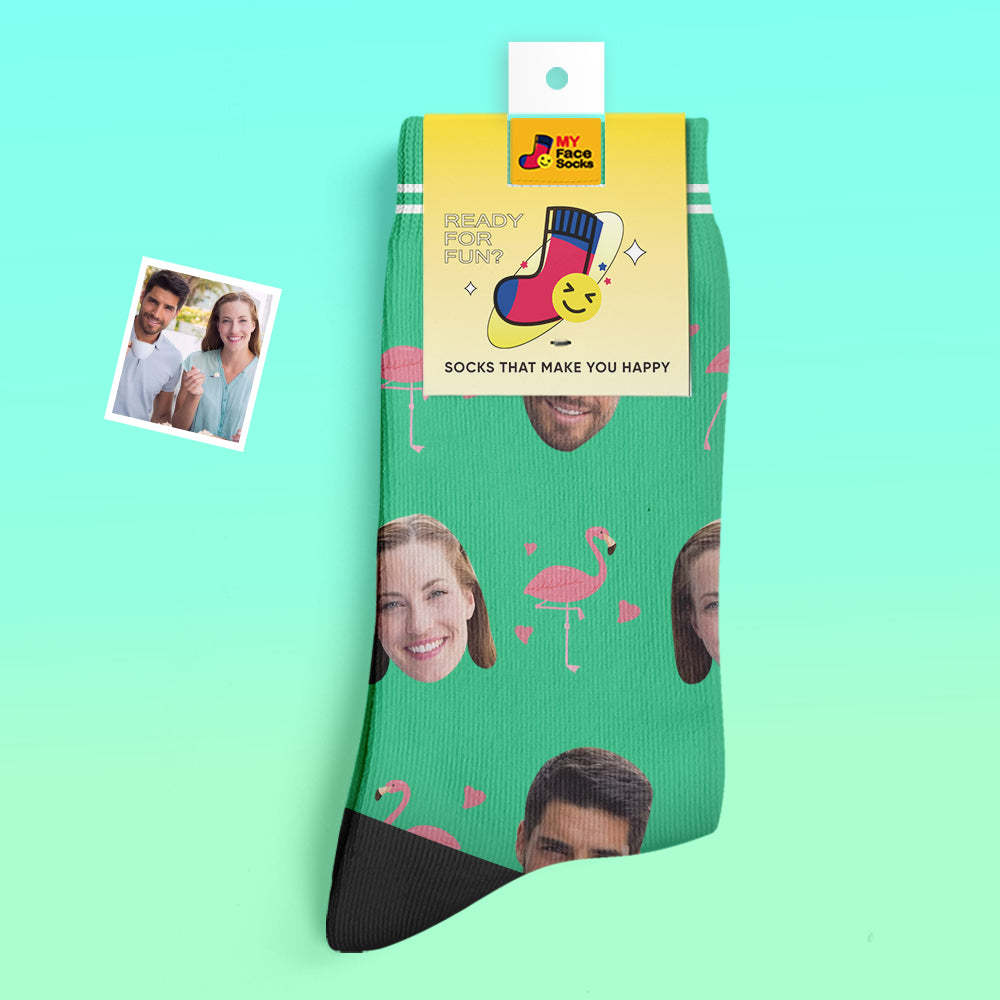 Calcetines Gruesos Personalizados Foto 3d Calcetines Impresos Digitales Otoño Invierno Calcetines Cálidos Flamant - MyFaceSocksMX