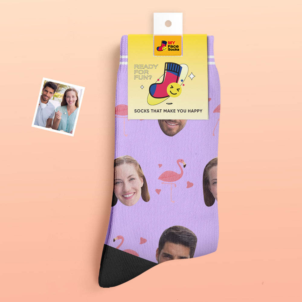 Calcetines Gruesos Personalizados Foto 3d Calcetines Impresos Digitales Otoño Invierno Calcetines Cálidos Flamant - MyFaceSocksMX