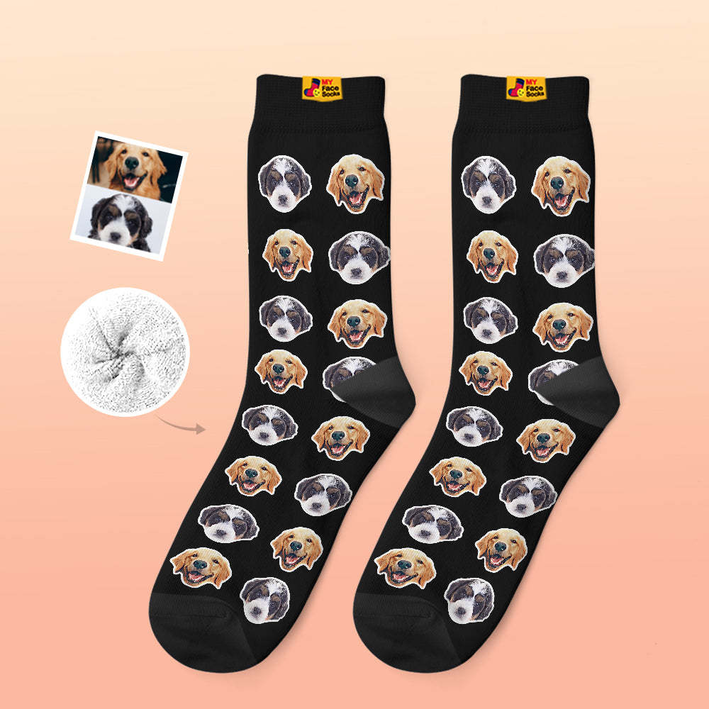 Calcetines Gruesos Personalizados Foto 3d Calcetines Impresos Digitales Otoño Invierno Calcetines Cálidos Estilo Cómico - MyFaceSocksMX