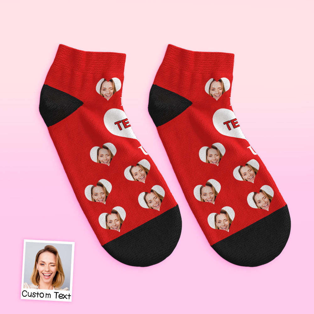 Calcetines Tobilleros De Corte Bajo Personalizados I Love Mom - MyFaceSocksMX