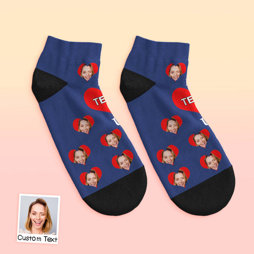 Calcetines Tobilleros De Corte Bajo Personalizados I Love Mom - MyFaceSocksMX