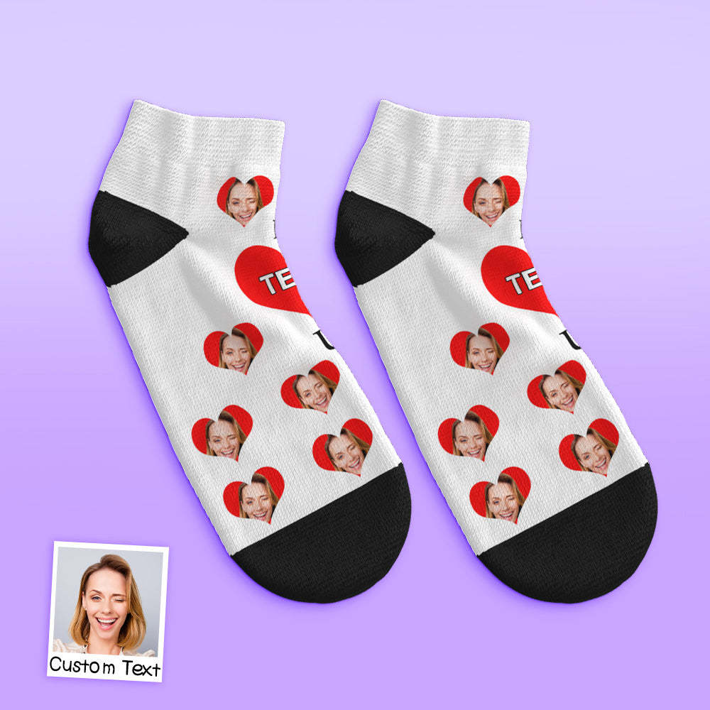 Calcetines Tobilleros De Corte Bajo Personalizados I Love Mom - MyFaceSocksMX