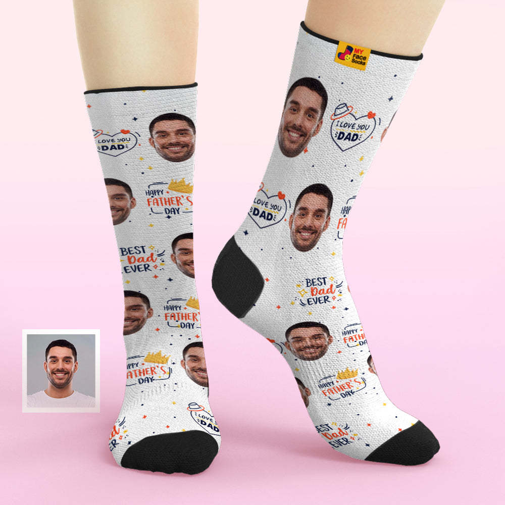 Calcetines De Cara Personalizados Agregar Imágenes Y Nombre Gran Papá Sublimado Regalos Del Día Del Padre Calcetines Suaves Transpirables - MyFaceSocksMX