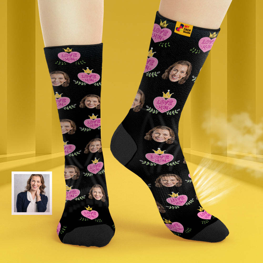 Calcetines Faciales Transpirables Personalizados Calcetines Suaves Personalizados Regalos Para Love Mom - MyFaceSocksMX