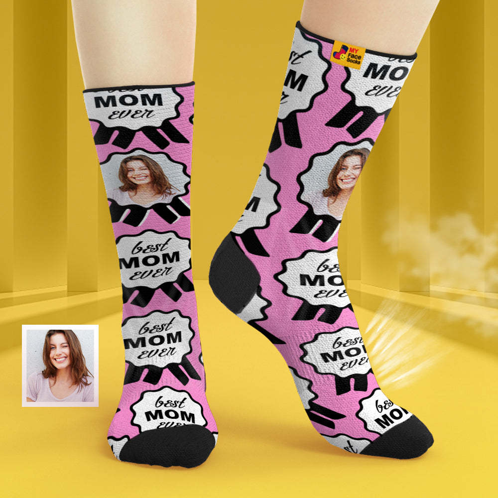 Calcetines Transpirables Personalizados Para La Cara, Calcetines Suaves Personalizados, Regalos Para La Mejor Mamá De Todos Los Tiempos - MyFaceSocksMX