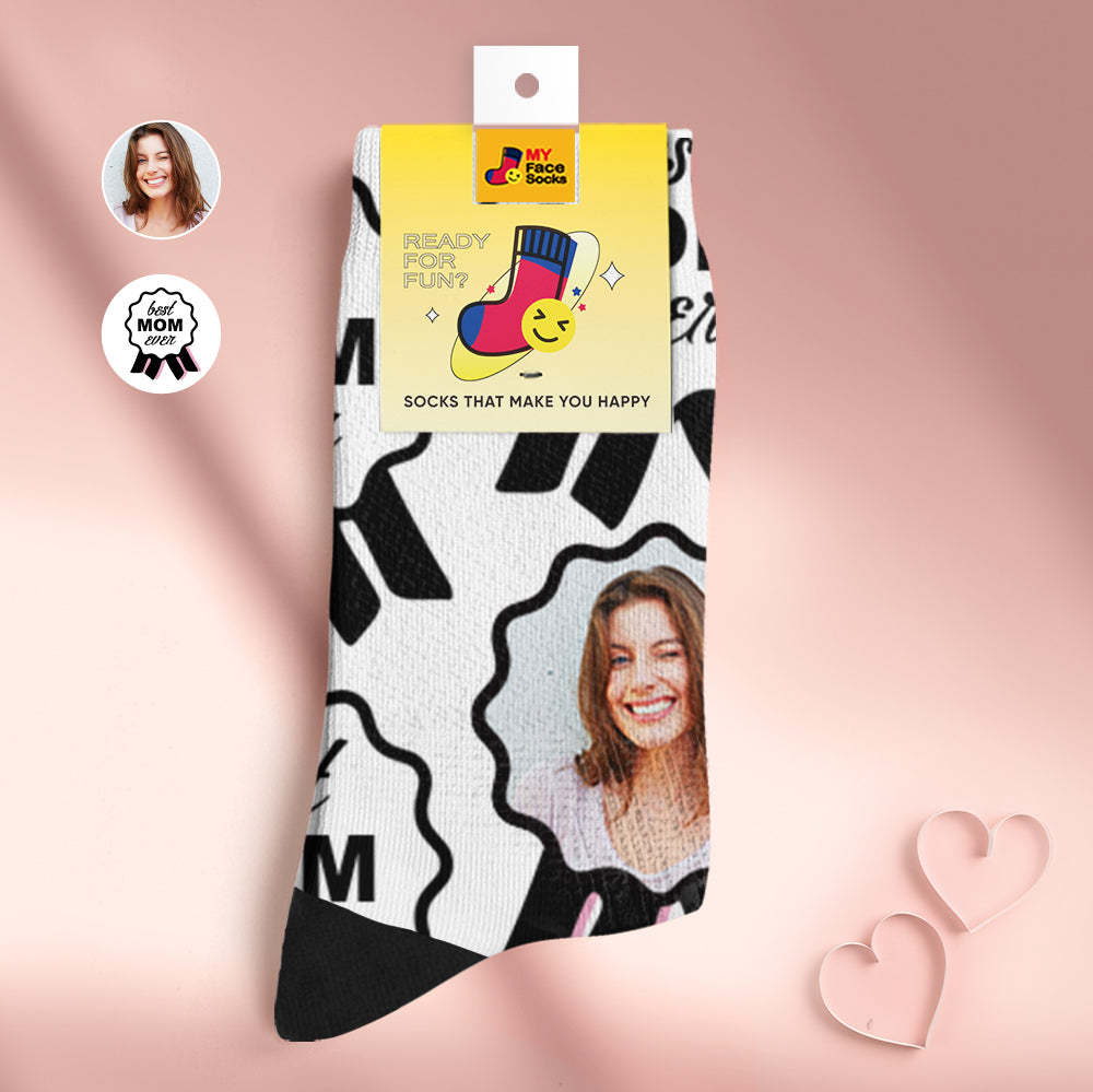 Calcetines Transpirables Personalizados Para La Cara, Calcetines Suaves Personalizados, Regalos Para La Mejor Mamá De Todos Los Tiempos - MyFaceSocksMX