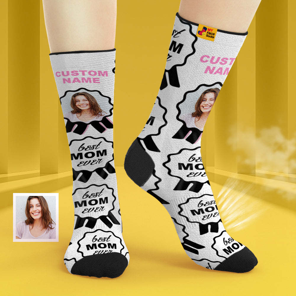 Calcetines Transpirables Personalizados Para La Cara, Calcetines Suaves Personalizados, Regalos Para La Mejor Mamá De Todos Los Tiempos - MyFaceSocksMX