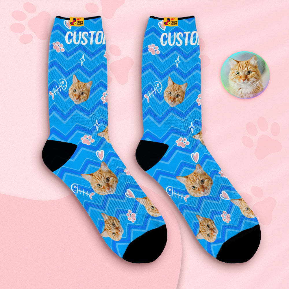 La Cara Respirable Personalizada Pega Los Regalos Suaves Personalizados De Los Calcetines Cara Linda Del Animal Doméstico - MyFaceSocksMX