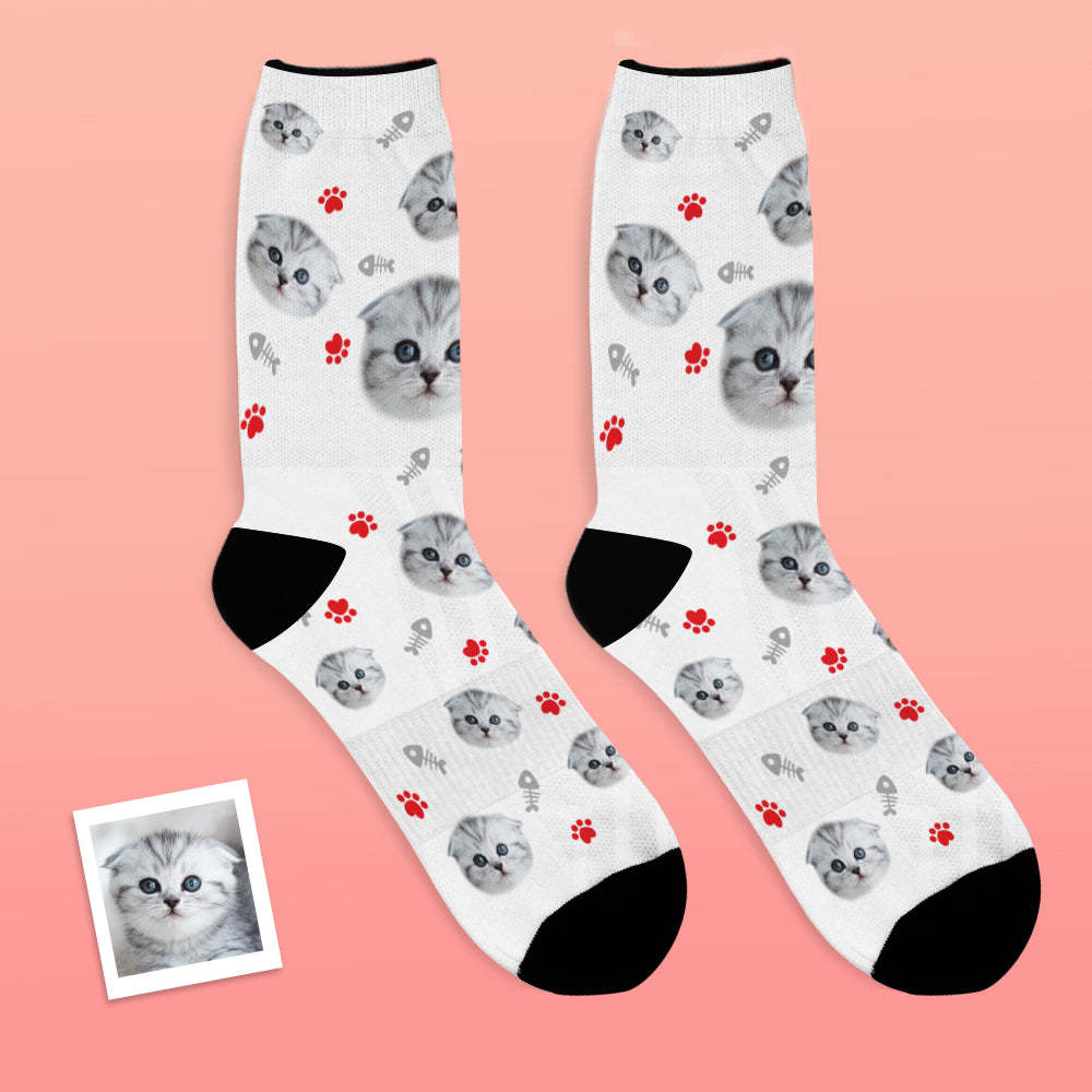 Calcetines Personalizados Para La Cara Calcetines Transpirables Para Fotos Calcetines Coloridos Para Gatos - MyFaceSocksMX