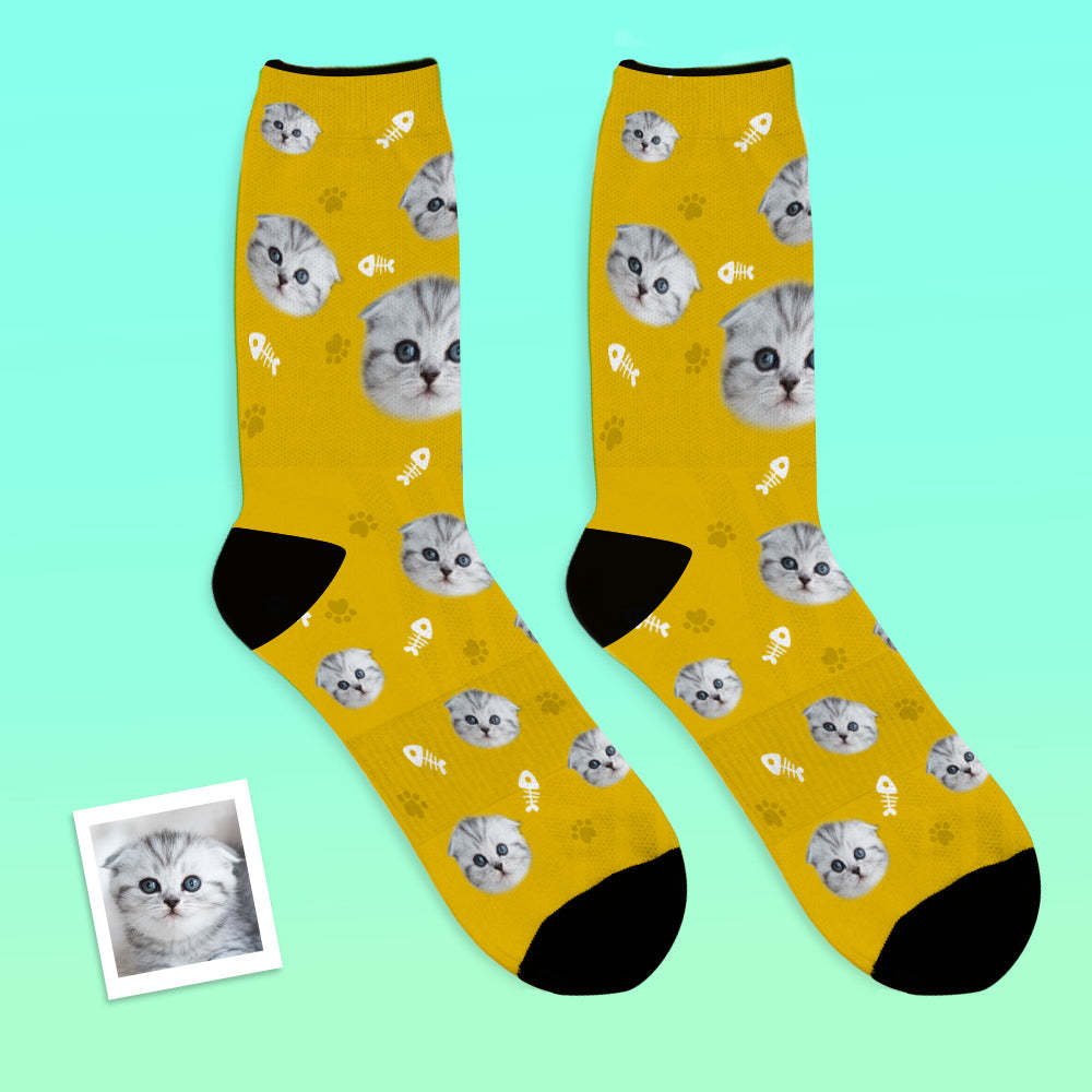 Calcetines Personalizados Para La Cara Calcetines Transpirables Para Fotos Calcetines Coloridos Para Gatos - MyFaceSocksMX