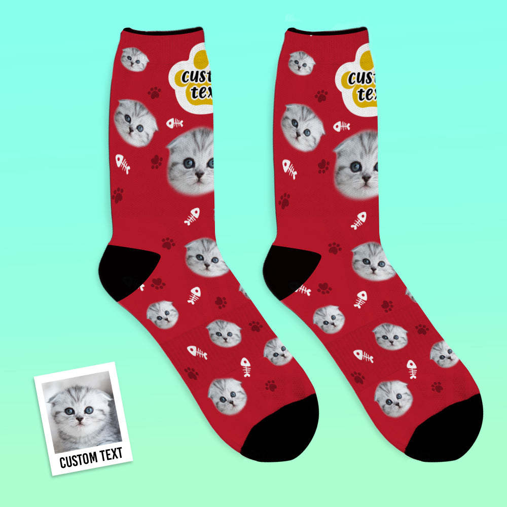 Calcetines Personalizados Para La Cara Calcetines Transpirables Para Fotos Calcetines Coloridos Para Gatos - MyFaceSocksMX