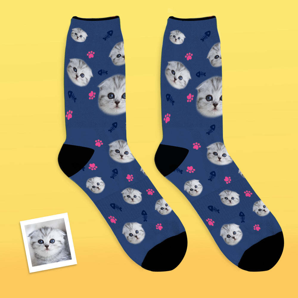 Calcetines Personalizados Para La Cara Calcetines Transpirables Para Fotos Calcetines Coloridos Para Gatos - MyFaceSocksMX