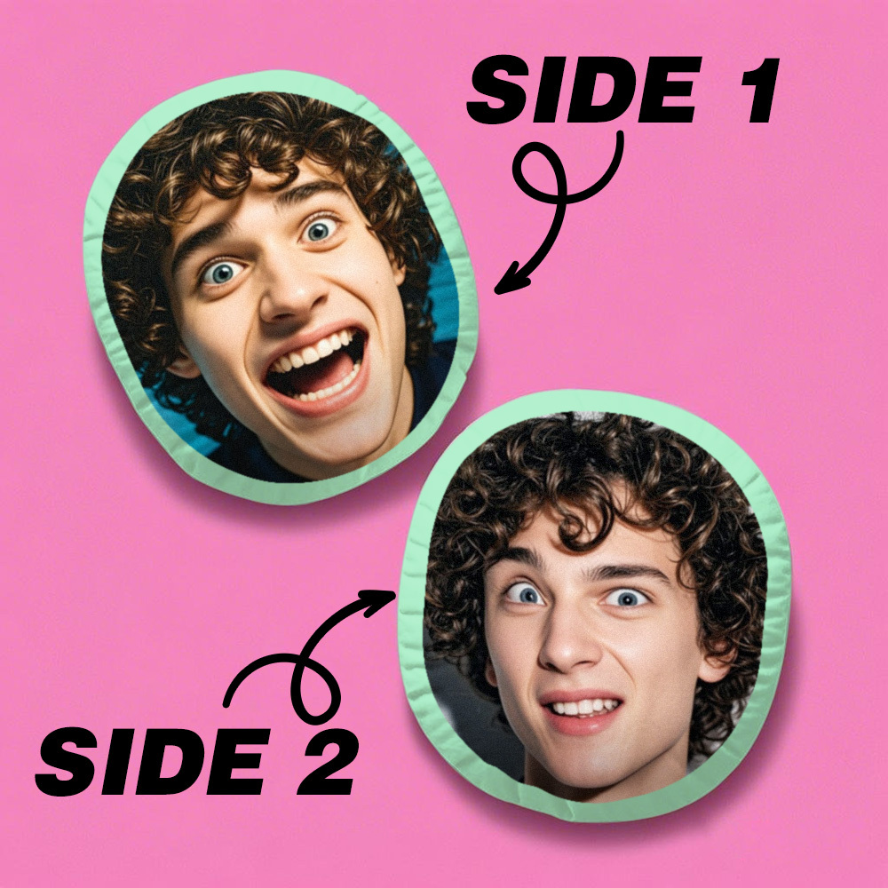 Almohada De Cara Grande Personalizada De Doble Cara Con Forma De Oso Y Cara Divertida - miscalcetinescaramx