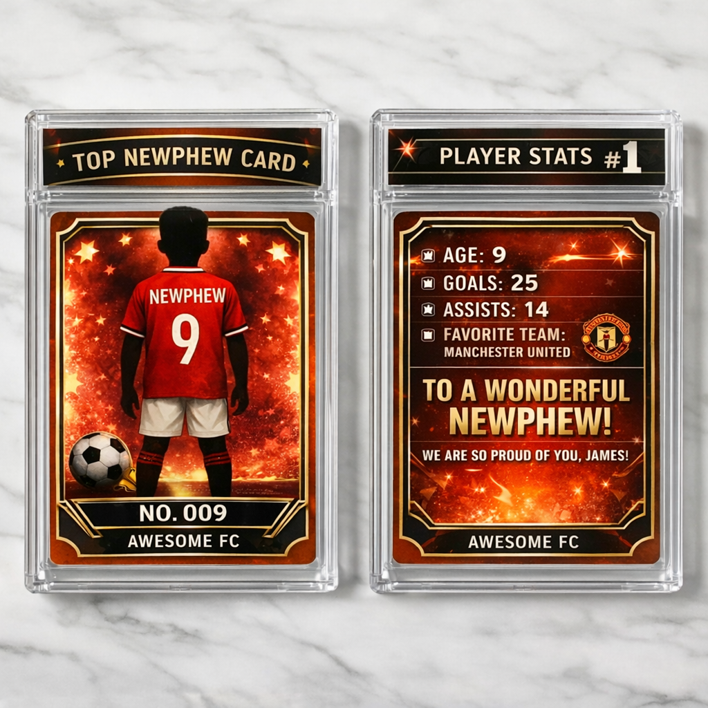 Tarjeta De Cumpleaños De Fútbol Personalizada, Tarjeta Coleccionable De Jugador De Fútbol Personalizada, Regalo Para Niños - miscalcetinescaramx