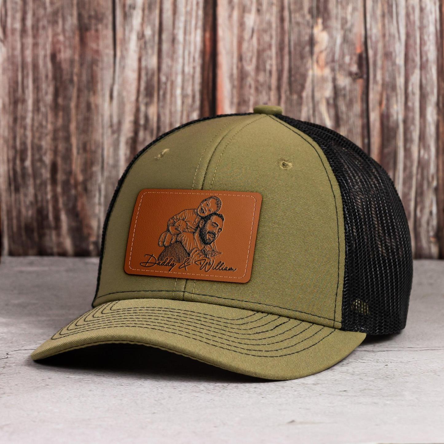 Regalos del día del padre, boceto fotográfico personalizado, arte lineal, regalo del día del padre para papá, esposo, gorra personalizada