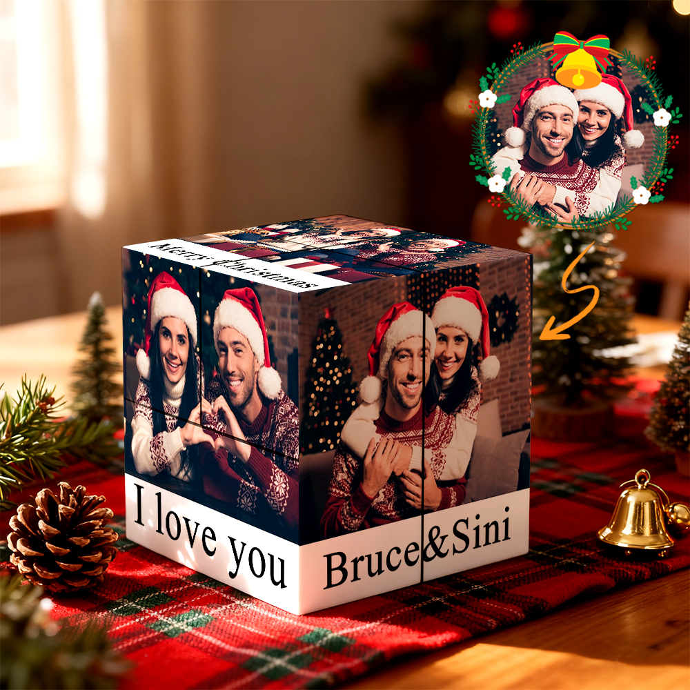 Cubo De Rubik Personalizado Con Foto Infinita, Foto De Dibujos Animados, Cubo Plegable Con Foto Para Parejas, Regalos De Navidad - miscalcetinescaramx