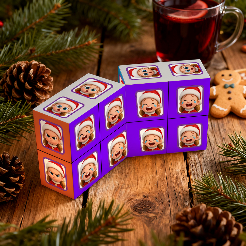 Cubo De Rubik Personalizado Con Foto Infinita, Foto De Dibujos Animados, Cubo Plegable Con Foto Para Parejas, Regalos De Navidad - miscalcetinescaramx