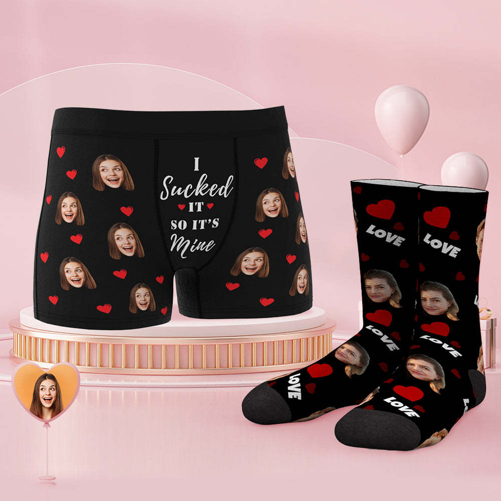 Conjunto De Calcetines Y Calzoncillos Tipo Bóxer Con Cara Personalizada It's Mine - MyFaceSocksMX