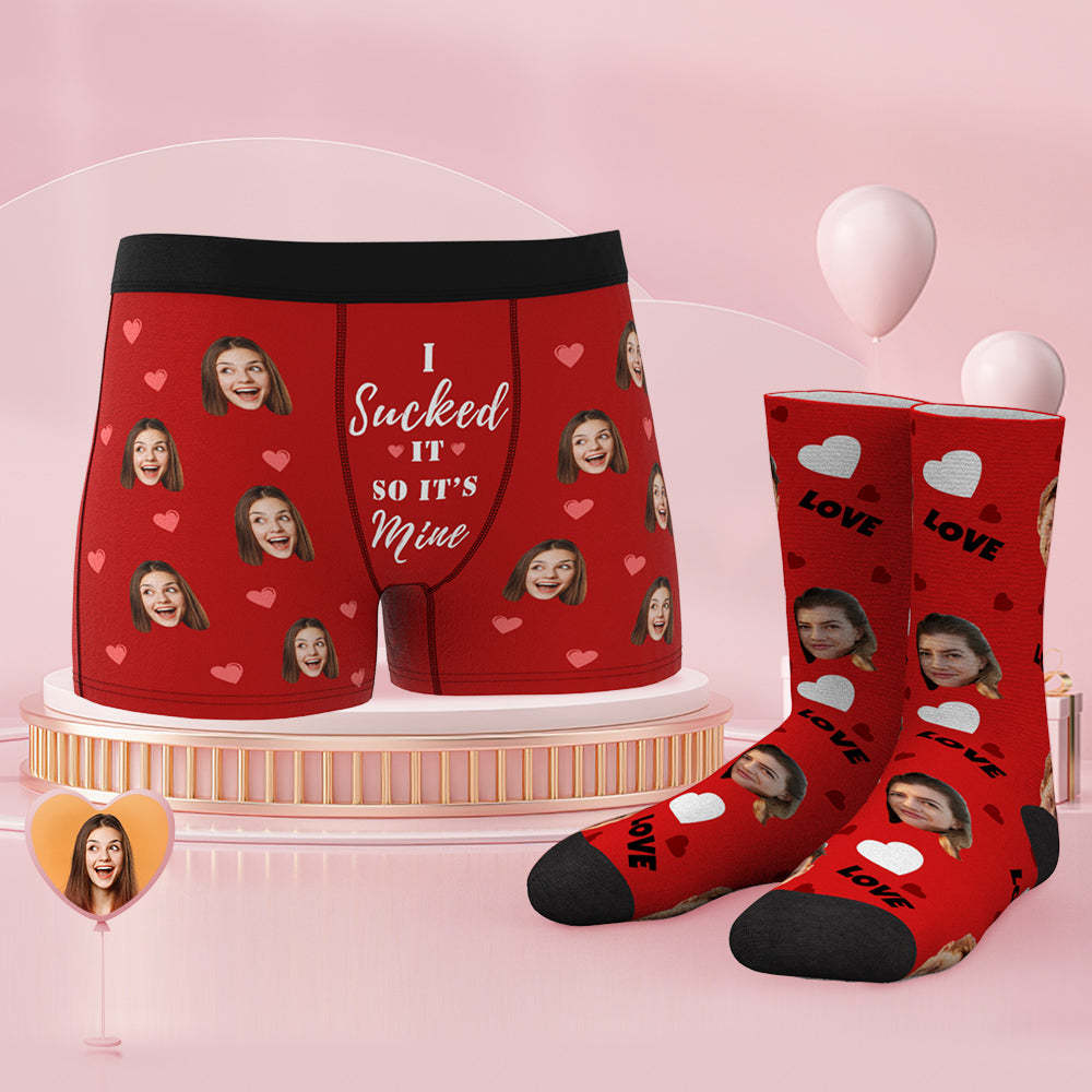 Conjunto De Calcetines Y Calzoncillos Tipo Bóxer Con Cara Personalizada It's Mine - MyFaceSocksMX