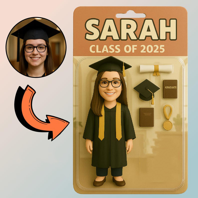 Figura De Acción Con Efecto 3d Totalmente Personalizable, Empaque Estilo Caja De Juguetes, Regalo Artístico, Colgador De Coche Acrílico Personalizado, Regalo De Graduación. - miscalcetinescaramx