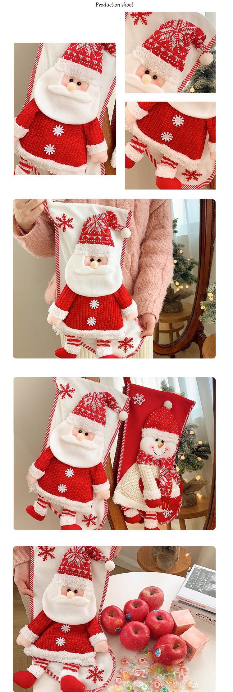 Calcetín Navideño, Regalo De Papá Noel, Árbol De Navidad, Decorativo, Media, Adorno, Regalo De Navidad, Calcetines Navideños, Caja De Dulces, Decoración, Tienda, Reno, Papá Noel, Muñeco De Nieve, Papá Noel, Navidad Para Niños - miscalcetinescaramx