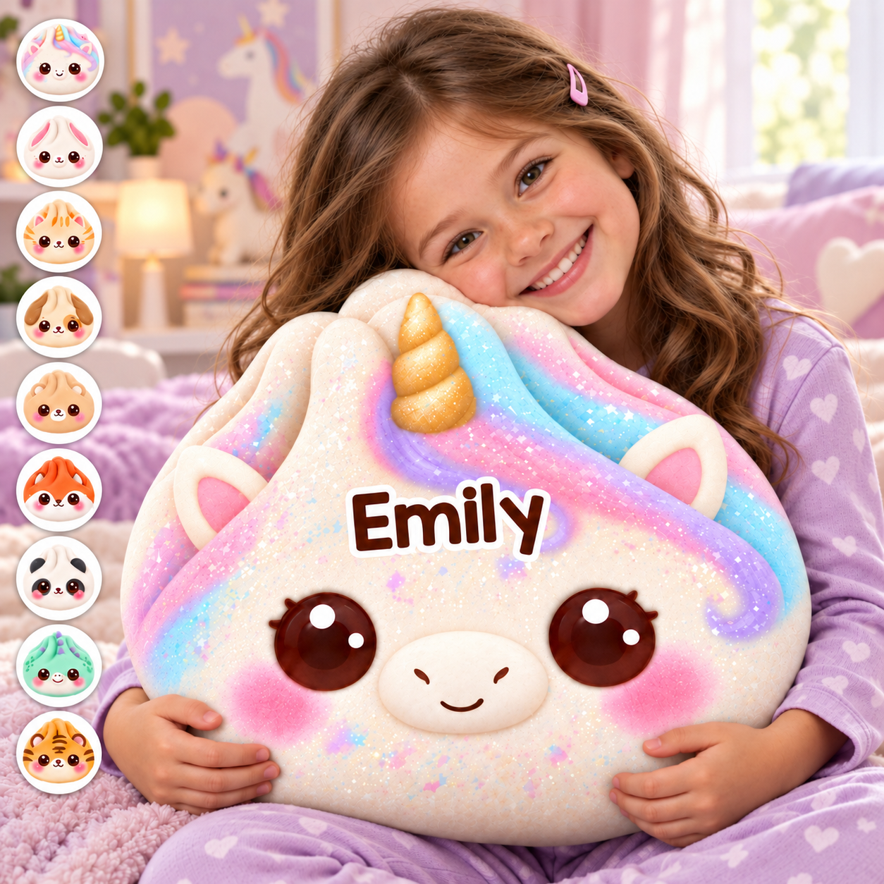 Almohada Personalizada En Forma De Arco Iris, Lindo Personaje Sonriente Abrazado Por Un Niño, Regalo único Para Niños - miscalcetinescaramx