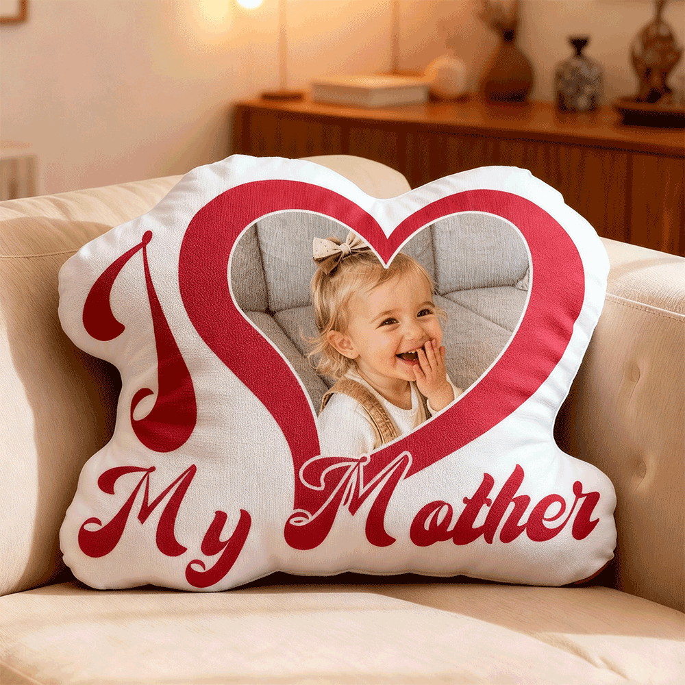 Almohada Personalizada Con Foto De Pareja: Almohadas Personalizadas Rojas En Forma De Corazón, Regalo Ideal Para El Día De La Madre. - miscalcetinescaramx