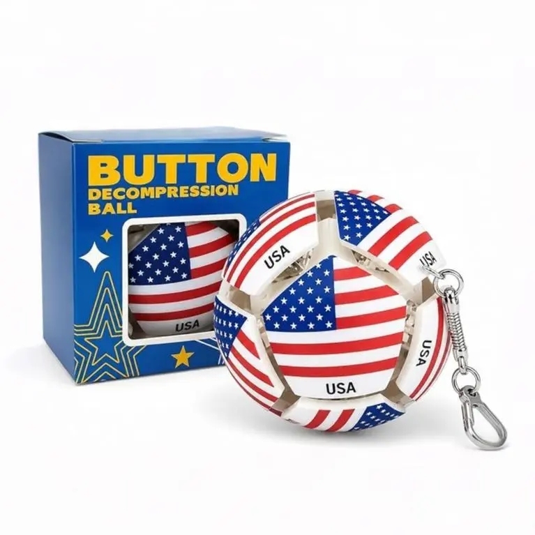 2026 Llavero De Bola De Fútbol Con Bandera De Fútbol, ​​bola De Estrés Sensorial De Clic Mecánico De 12 Lados Para Adultos, Bolas Para Aliviar El Estrés, Llavero De Fútbol Para Llaves Y Mochila (12 Naciones) - miscalcetinescaramx