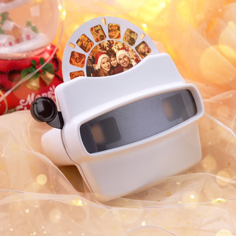 Visor Y Carrete 3d Personalizados: Regalo De Navidad Personalizado Con Sus Propias Fotos Visor De Texto Y Fotos Múltiples Películas Disponibles Visor Blanco - miscalcetinescaramx