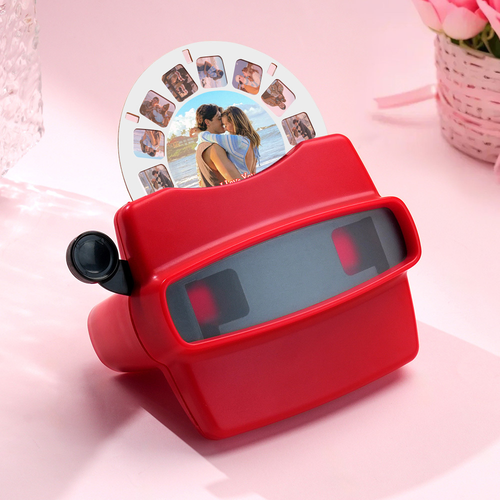 Visor Y Carrete 3d Personalizados: Regalo De Navidad Personalizado Con Sus Propias Fotos Visor De Texto Y Fotos Múltiples Películas Disponibles Visor Blanco