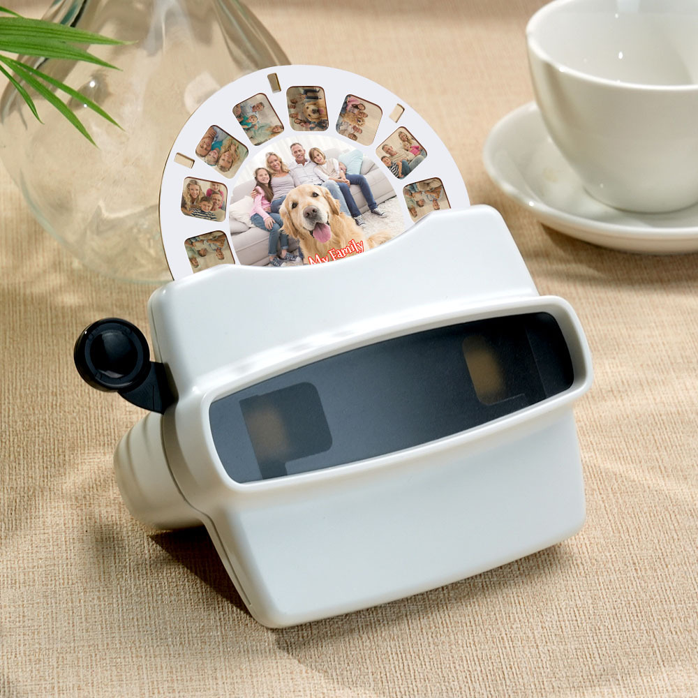 Visor Y Carrete 3d Personalizados: Regalo De Navidad Personalizado Con Sus Propias Fotos Visor De Texto Y Fotos Múltiples Películas Disponibles Visor Blanco
