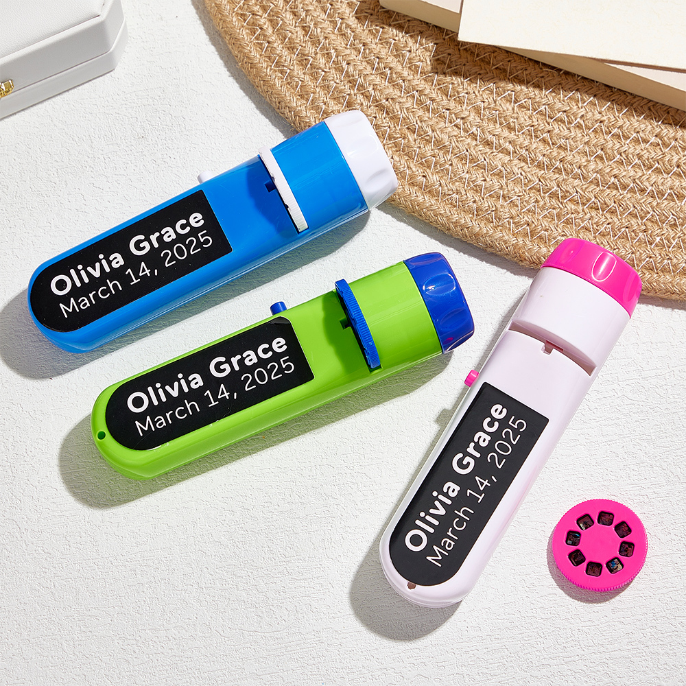 Linterna Con Foto Personalizada, Visor De Texto Y Fotos Personalizado Con Tus Propias Fotos, Regalo De Aniversario Familiar - miscalcetinescaramx