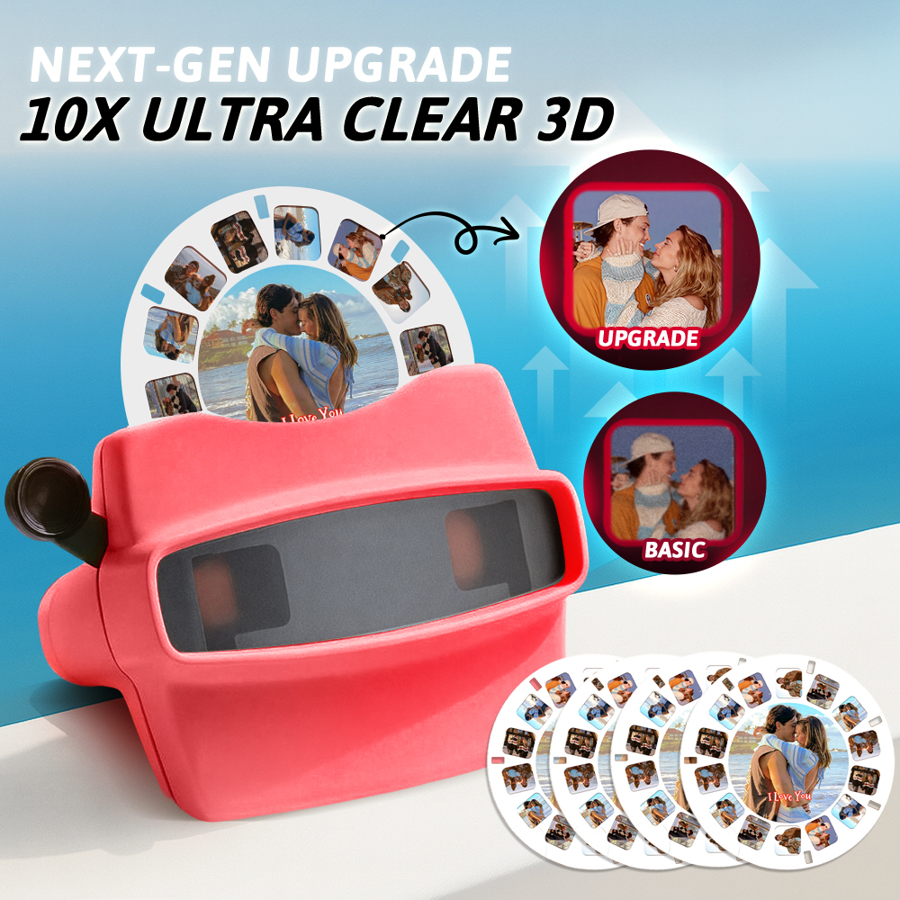 Visor Y Carrete 3d Personalizados Regalo De Navidad Rosa Personalizado Con Tus Propias Fotos Visor De Texto Y Fotos Varias Películas Disponibles Visor Rojo - miscalcetinescaramx