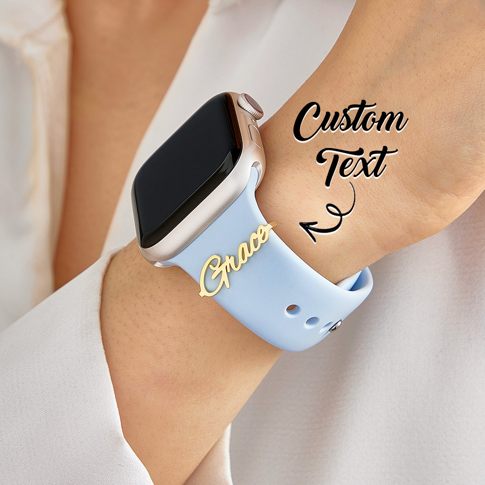 Dije De Correa De Reloj En Plata De Ley, Joyería De Reloj Personalizada, Dije De Correa De Reloj, Dije De Nombre Personalizado Para Correa De Reloj