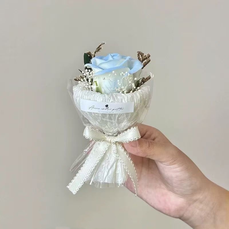 Mini Ramo De Flores De Bolsillo, Jabón, Rosa Y Girasol Preservados, Regalo Con Caja Transparente, Regalo De Cumpleaños Y San Valentín - miscalcetinescaramx