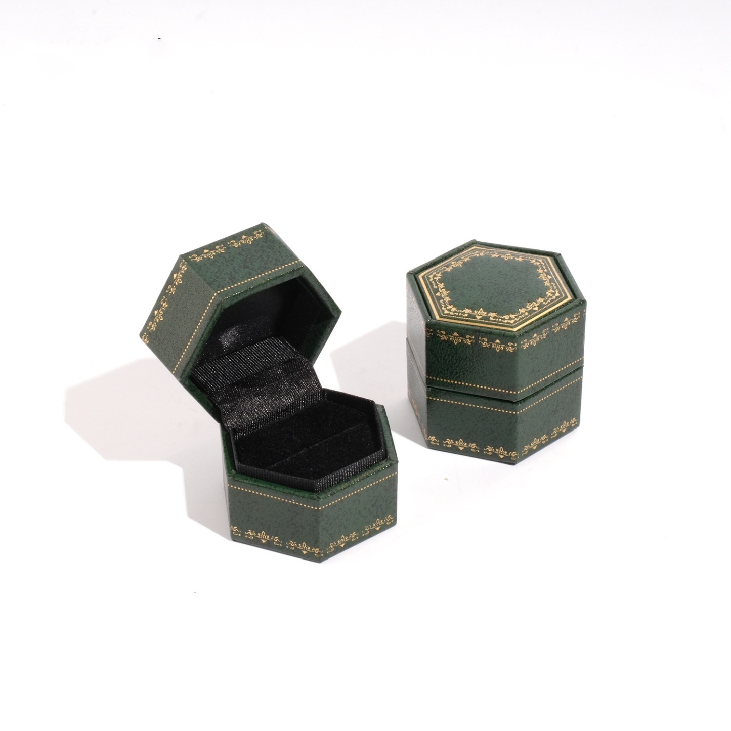 Caja De Joyería Verde Hexagonal Mini Retro - miscalcetinescaramx