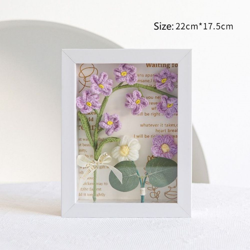 Marco De Fotos De Ramos De Ganchillo, Marco De Caja De Sombras De Flores Hecho A Mano, Decoración De Escritorio - MyFaceSocksMX