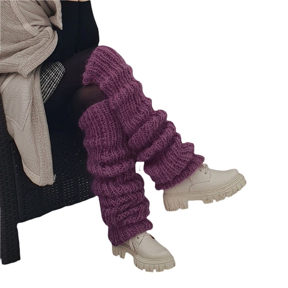 Calcetines Tejidos Por Encima De La Rodilla Calentadores De Piernas De Invierno Para Mujer Calcetines De Pila De Tubo Largo - MyFaceSocksMX