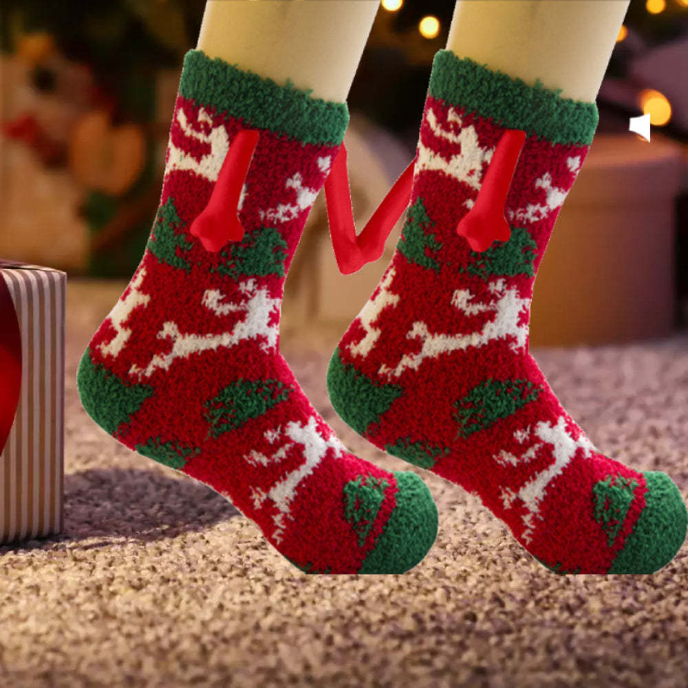 Calcetines Navideños Tomados De La Mano Calcetines Magnéticos De Mano En Mano Regalos De Navidad Únicos - MyFaceSocksMX