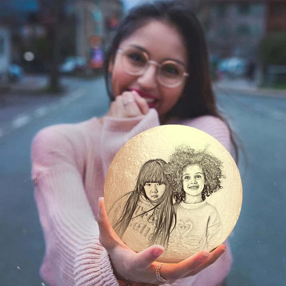 Impresión 3d De Lámpara De Luna Con Fotografía Personalizada, Lámpara Grabada (10 Cm-20 Cm) - miscalcetinescaramx