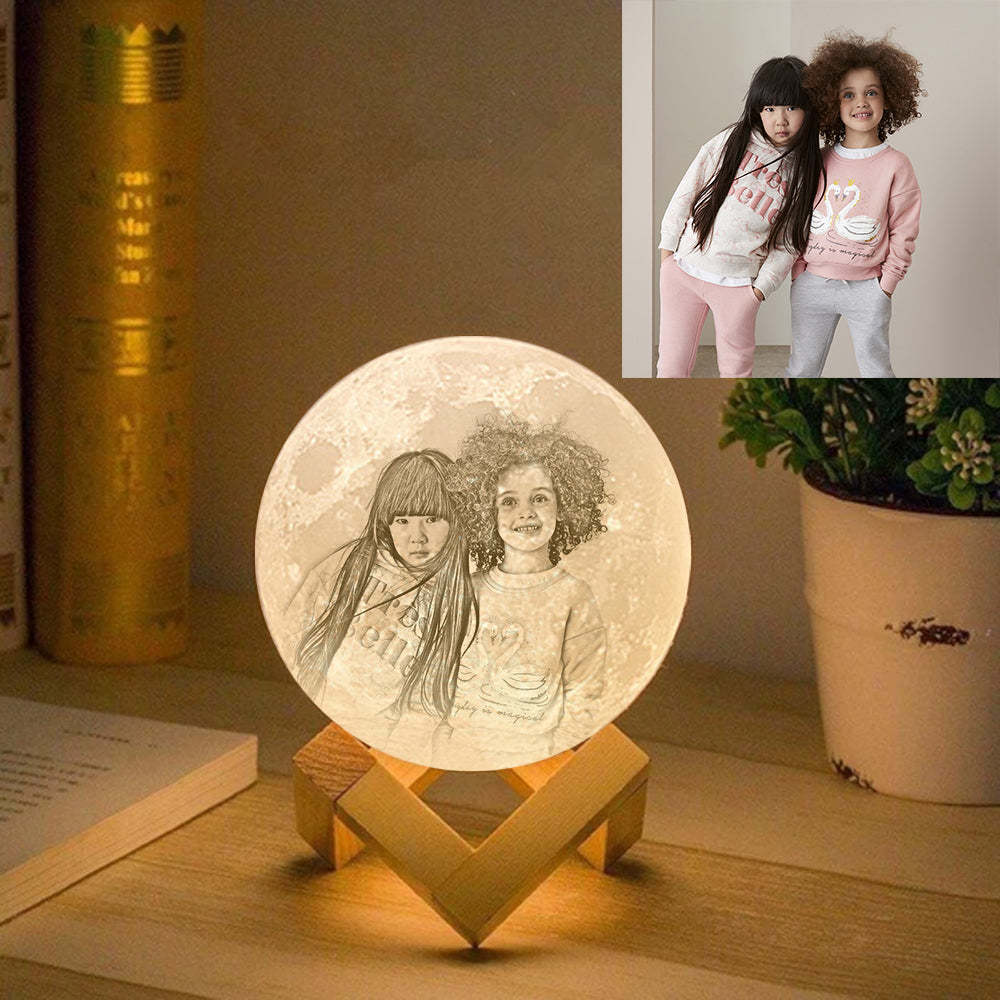 Impresión 3d De Lámpara De Luna Con Fotografía Personalizada, Lámpara Grabada (10 Cm-20 Cm) - miscalcetinescaramx