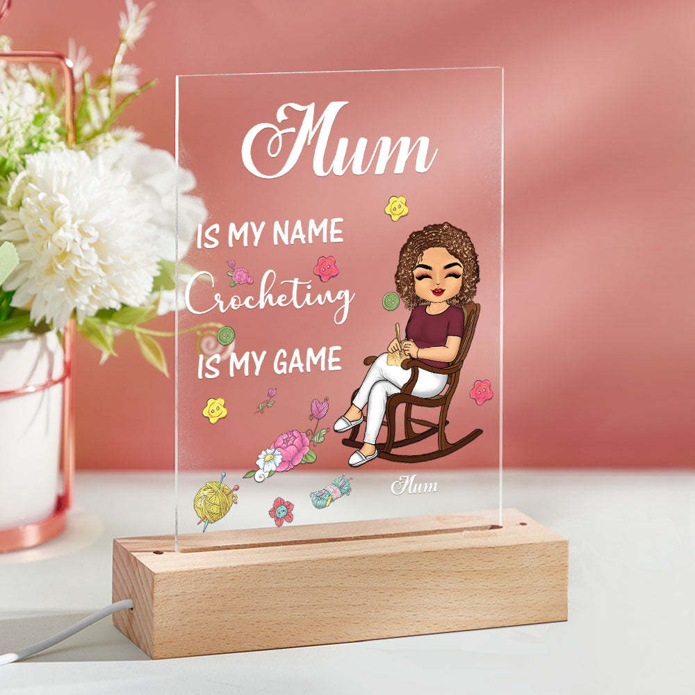 Lámpara Personalizada Regalos Para El Día De La Madre Crochet Is My Game Luz De Noche - miscalcetinescaramx