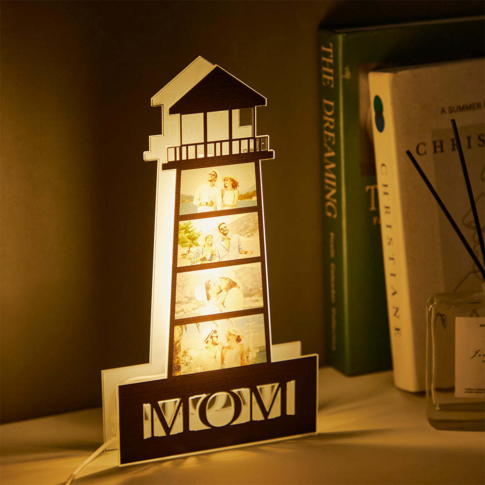 Lámpara Led De Noche Con Foto Personalizada, Faro, Decoración, Regalo Para El Día De La Madre - miscalcetinescaramx