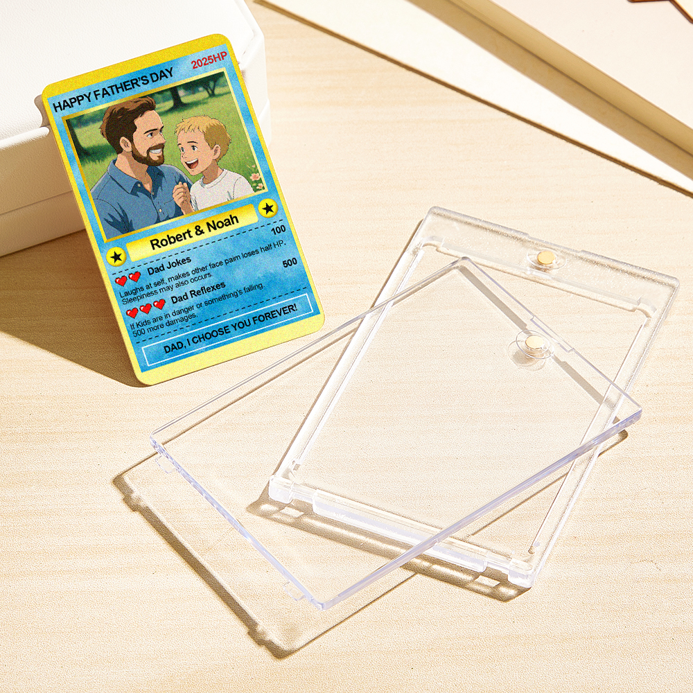 Tarjeta De Anime Personalizada Para El Día Del Padre, Regalo Para El Día Del Padre De Niños, Regalo Para Papá Gamer, Tarjeta De Anime Personalizada Con Foto Para Intercambiar, Regalo Para Esposo Gamer, Papá Primerizo