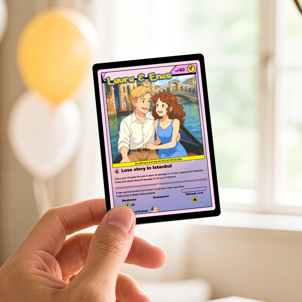 Tarjeta De Pareja De Anime Personalizada: Regalo De Historia De Amor Personalizado Para Aniversario, San Valentín O Cumpleaños. - miscalcetinescaramx