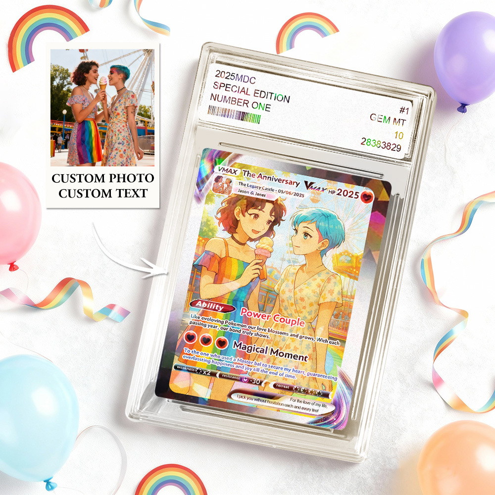 Tarjeta Coleccionable Personalizada Para Parejas Lgbt, Estilo Caricatura, Regalo De Navidad Personalizado Para Él O Ella - miscalcetinescaramx