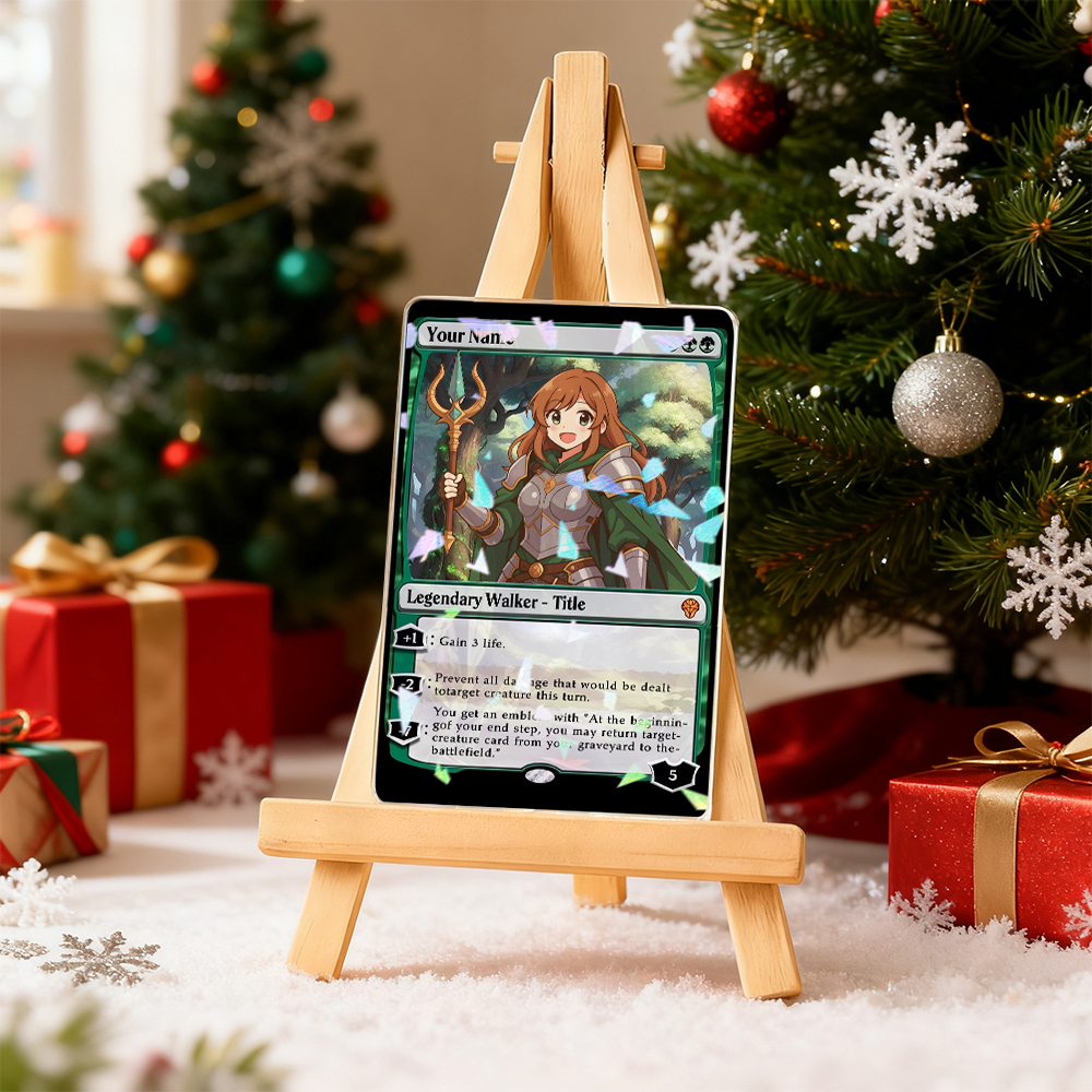 Tarjeta De Personaje Personalizada Al Estilo Mtg. Regalo De Navidad Personalizado Al Estilo Magic. Regalo De Navidad Divertido Con Dibujos Animados Para Él O Ella. - miscalcetinescaramx