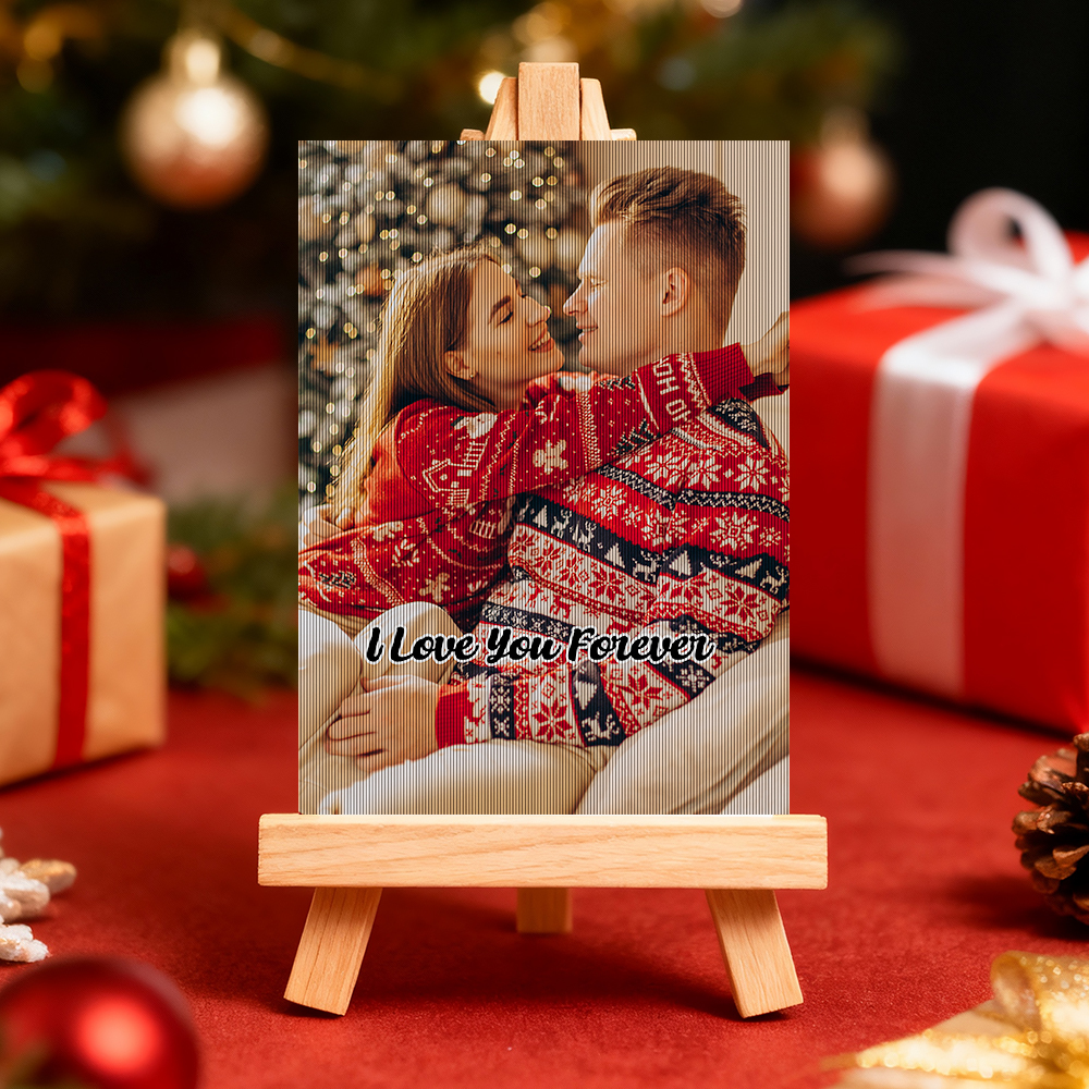 Tarjeta Lenticular Personalizada Con Foto Navideña Estilo Anime. Regalo De Navidad. Tarjeta De Felicitación Navideña. - miscalcetinescaramx