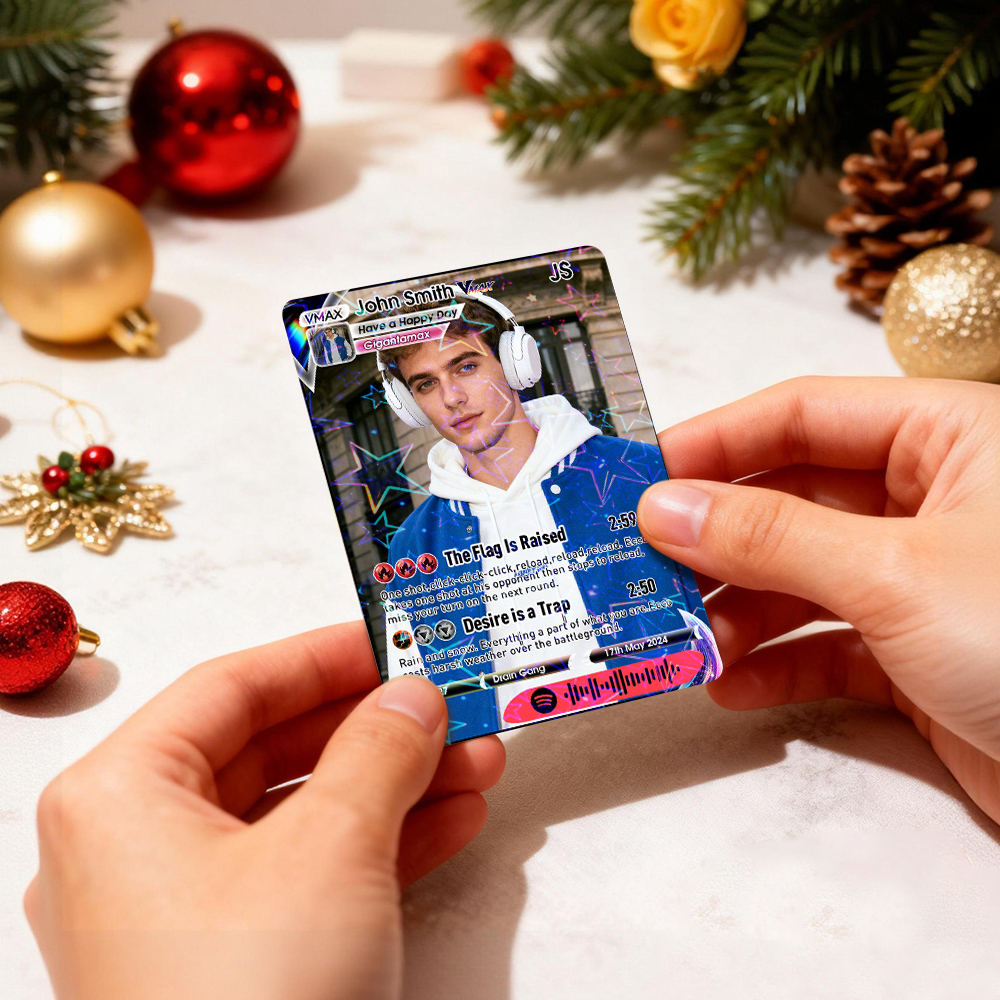 Tarjeta De Intercambio De Fotos Personalizada Con Música Roja Personalizada, Código De Pista De Audio, Tarjeta De San Valentín, Tarjeta De Regalo De Navidad Con Foto Y Estilos De Película Opcionales. - miscalcetinescaramx